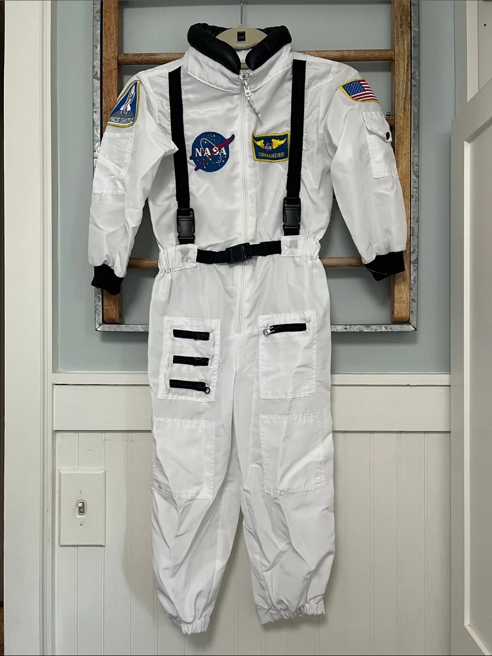 Kids NASA astronaut Halloween costume with backpack size 6-8